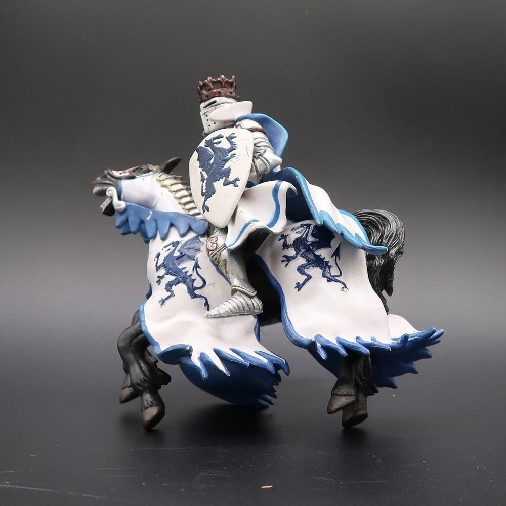Papo Blue Dragon King Horseback Figure Fantasy Medieval Incomplete 2006